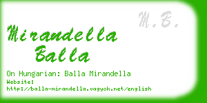 mirandella balla business card